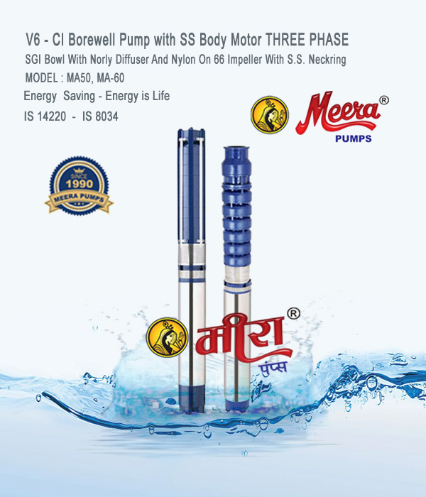 CI V6 Submersible Pump Manufacturers - Suppliers  Meera Brand Rajkot Gujarat India