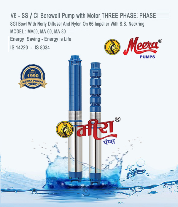CI V6  Borewell Water Pump Manufacturers - Supplier Rajkot Gujarat India 