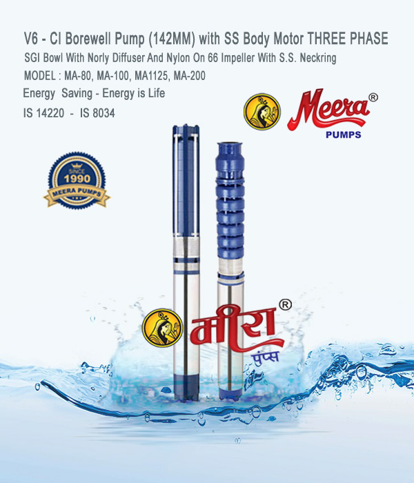 CI V6  Borewell Water Pump Manufacturers - Supplier Rajkot Gujarat India 